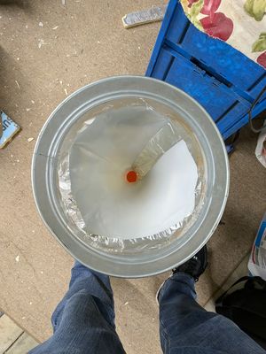 Photo of the construction plastic funnel