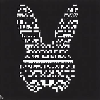 a blocky image of a rabbit head