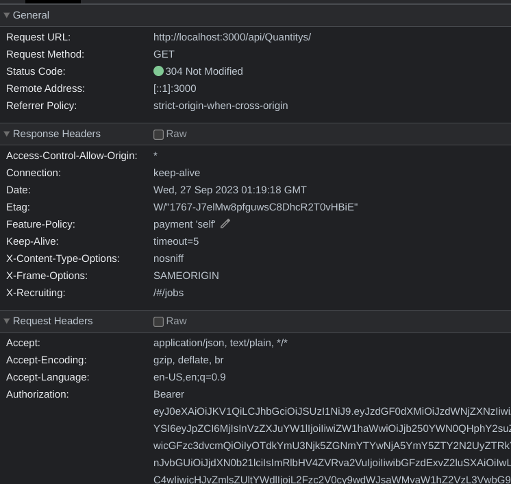 Developer Tools -> Network -> Select a request to the API -> Headers