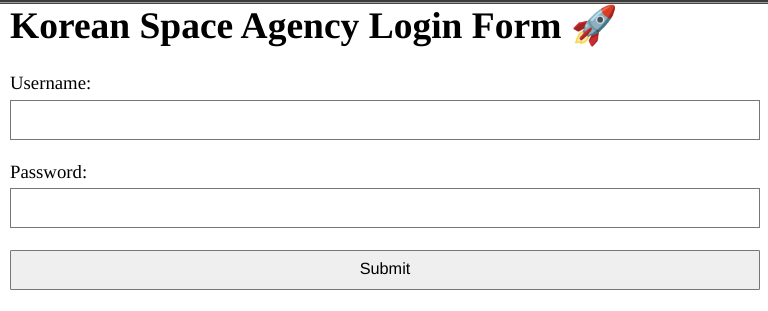 Korean Space Agency Login Form